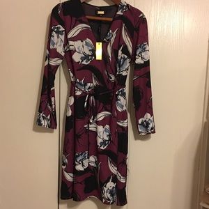 NEW Floral Evening Gown Wrap Dress